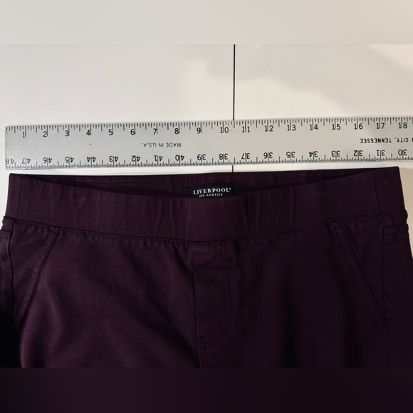 Liverpool Jeans Chloe Pull-On Knit Ankle Skinny Pant in Aubergine SZ 14/32 - Picture 9 of 16